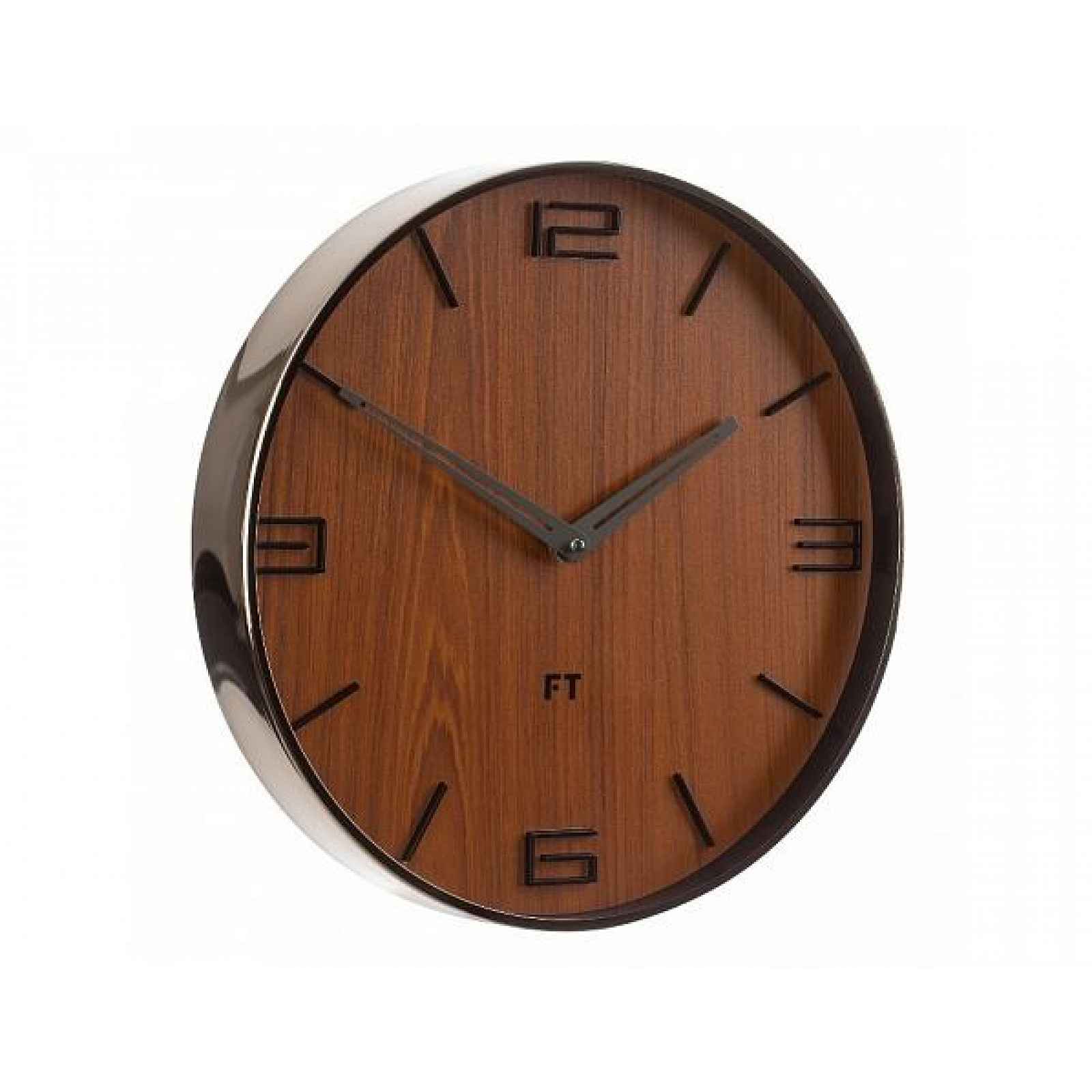 Designové nástěnné hodiny Future Time FT3010TT Flat walnut titanium 30cm