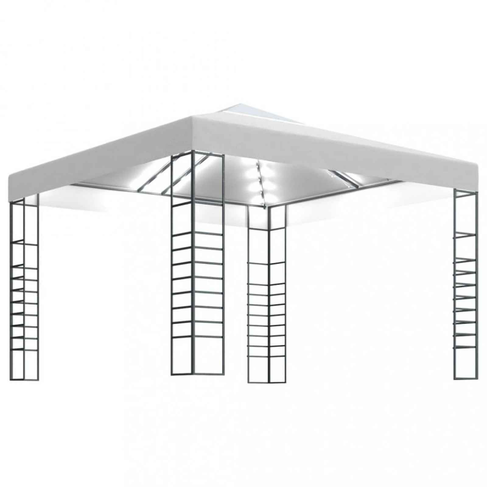 Zahradní altán s LED řetězy 3x3 m Dekorhome Bílá