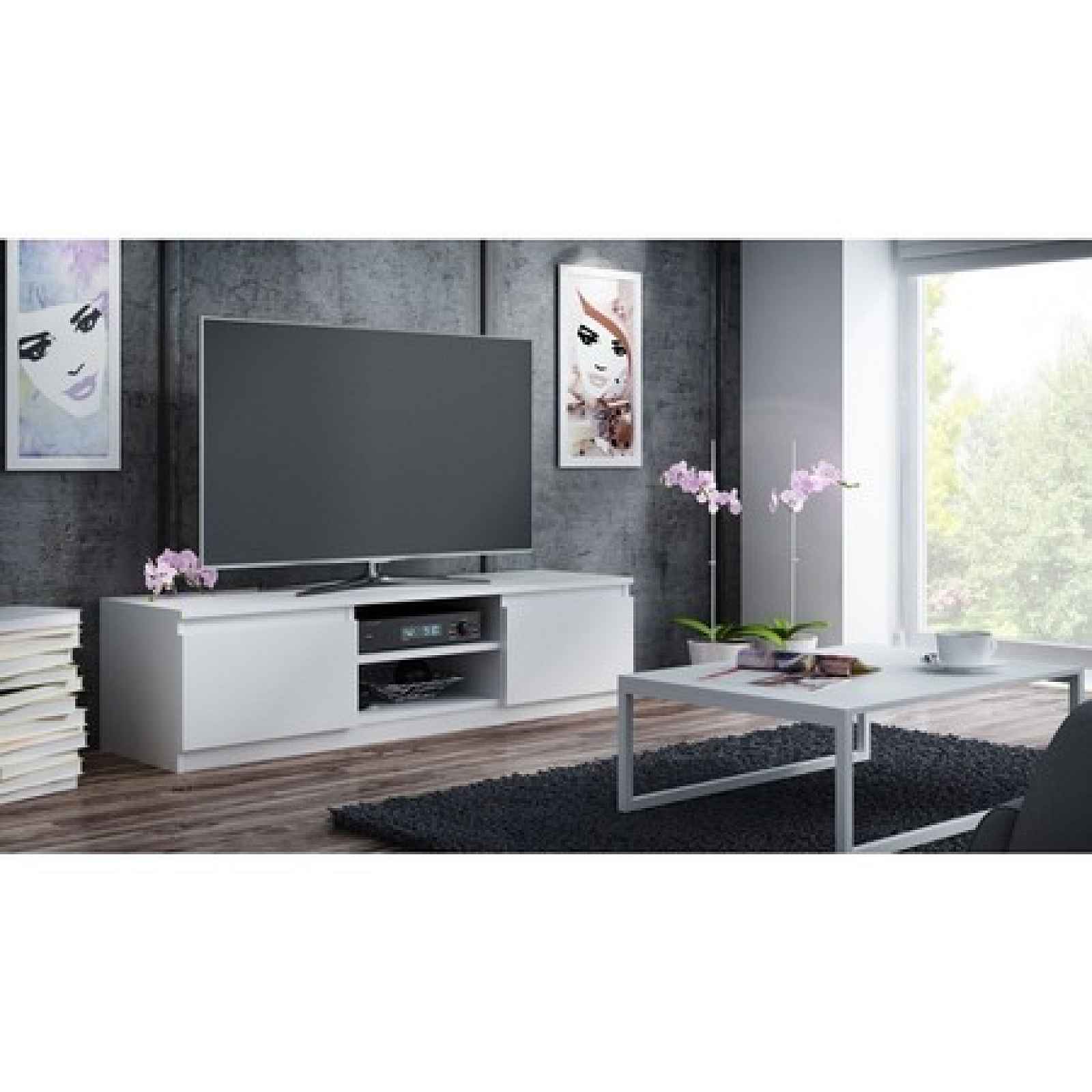 TV stolek LCD 140 cm bílá