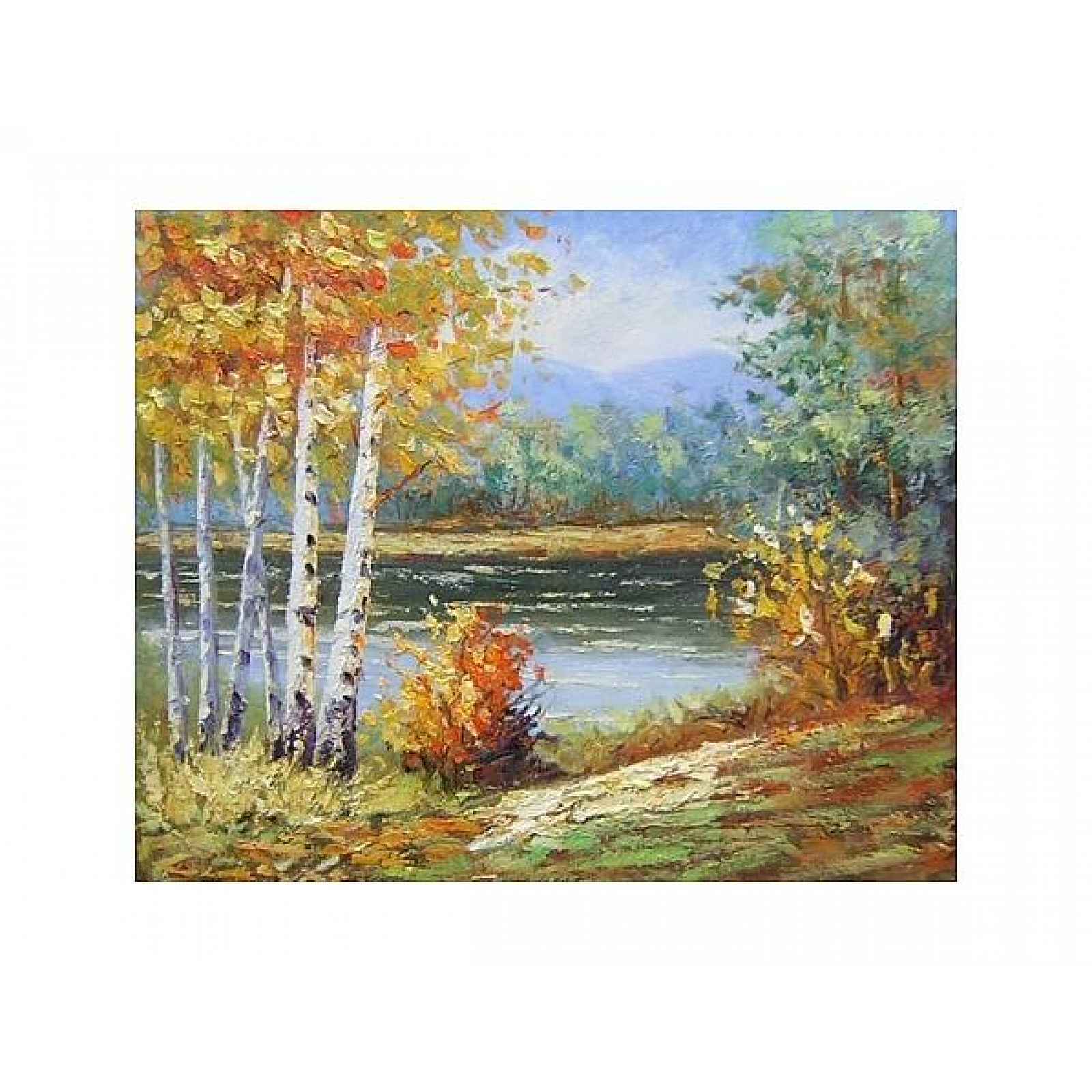 Obraz - Zátiší s břízkami 60 cm x 90 cm