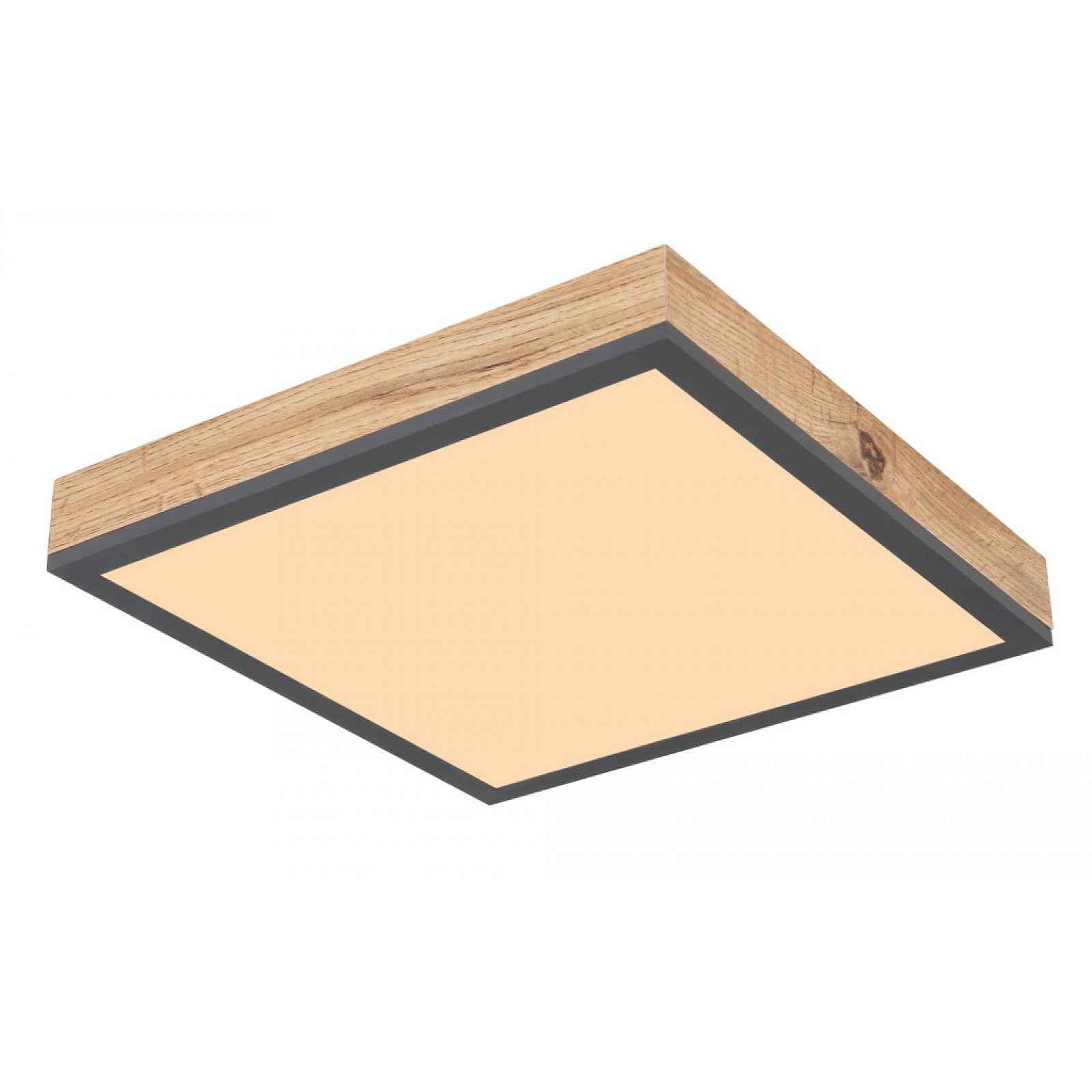 Stropní LED osvětlení Doro 30x30 cm, dřevěný vzhled