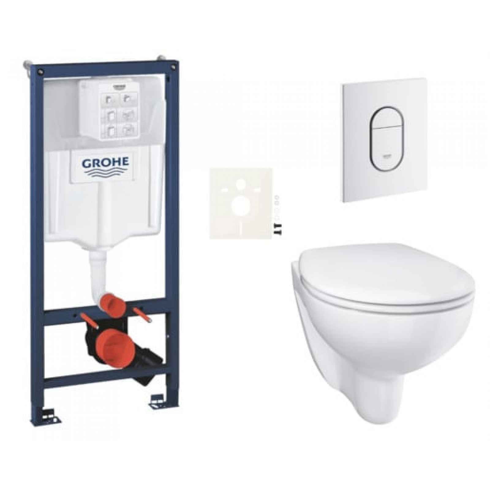 Závěsný wc set do lehkých stěn / předstěnová montáž Grohe Bau Ceramic SIKOGRSBAUASH0