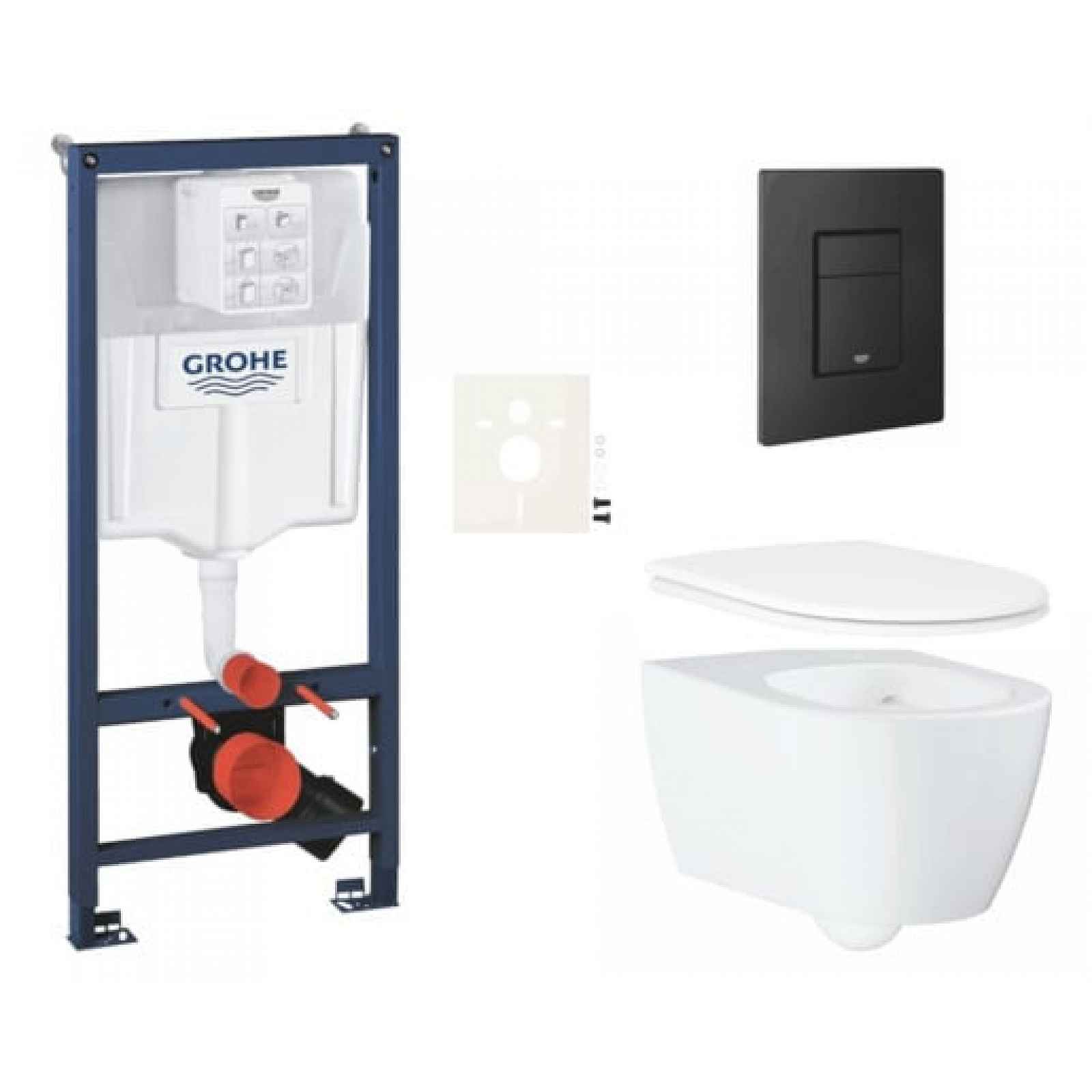 Závěsný wc set do lehkých stěn / předstěnová montáž Grohe Essence SIKOGRSESEKF0