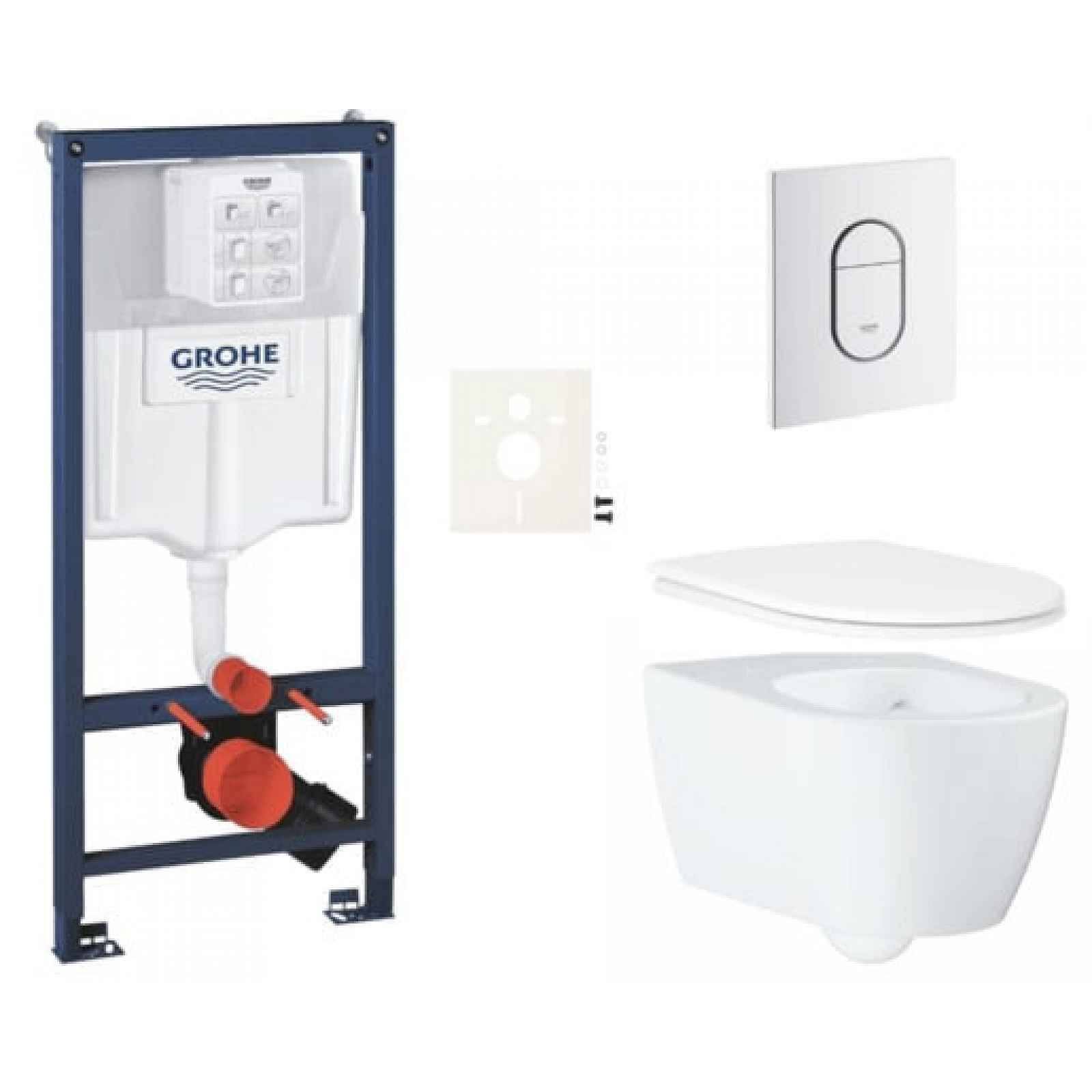 Závěsný wc set do lehkých stěn / předstěnová montáž Grohe Essence SIKOGRSESASH0