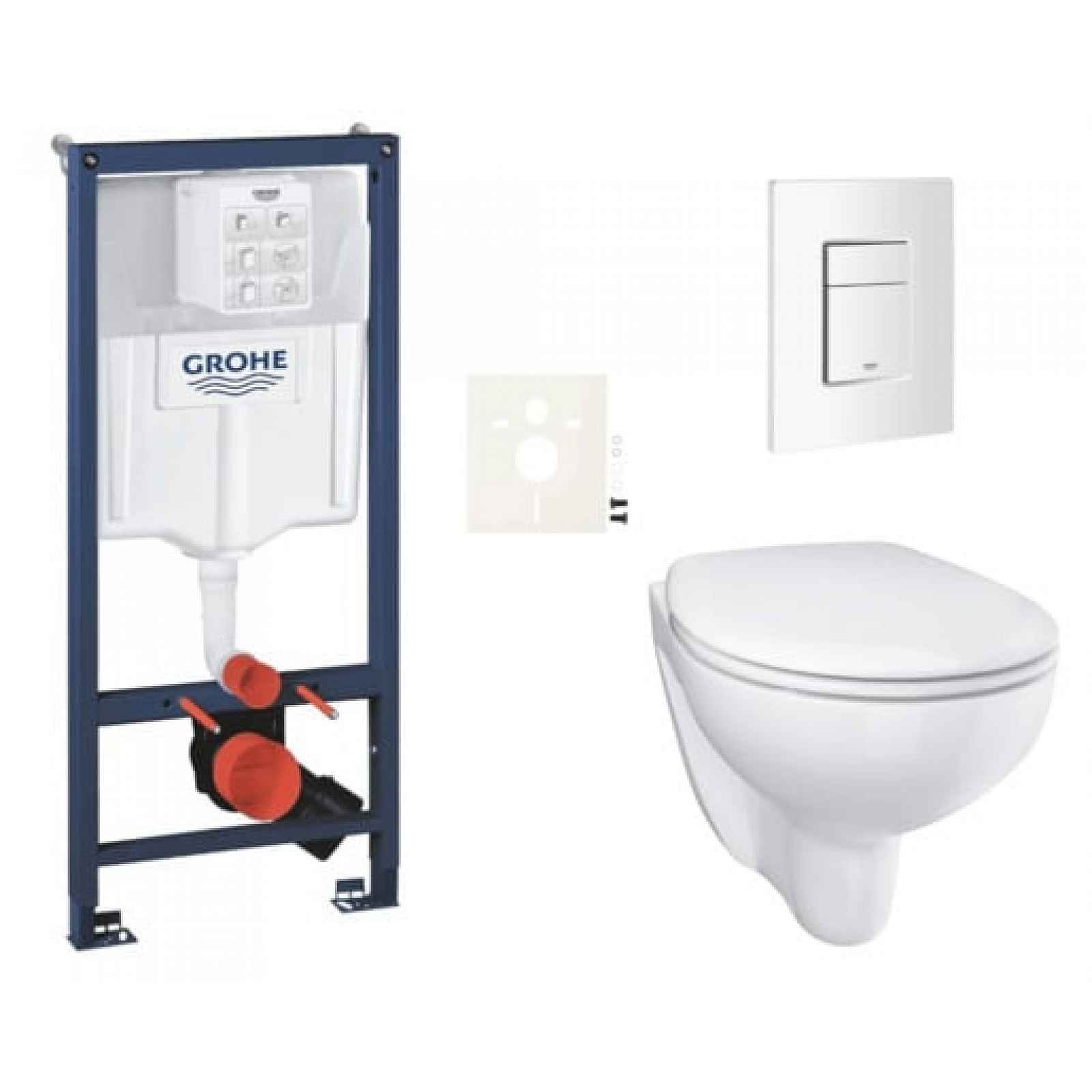 Závěsný wc set do lehkých stěn / předstěnová montáž Grohe Bau Ceramic SIKOGRSBAUSCSH0