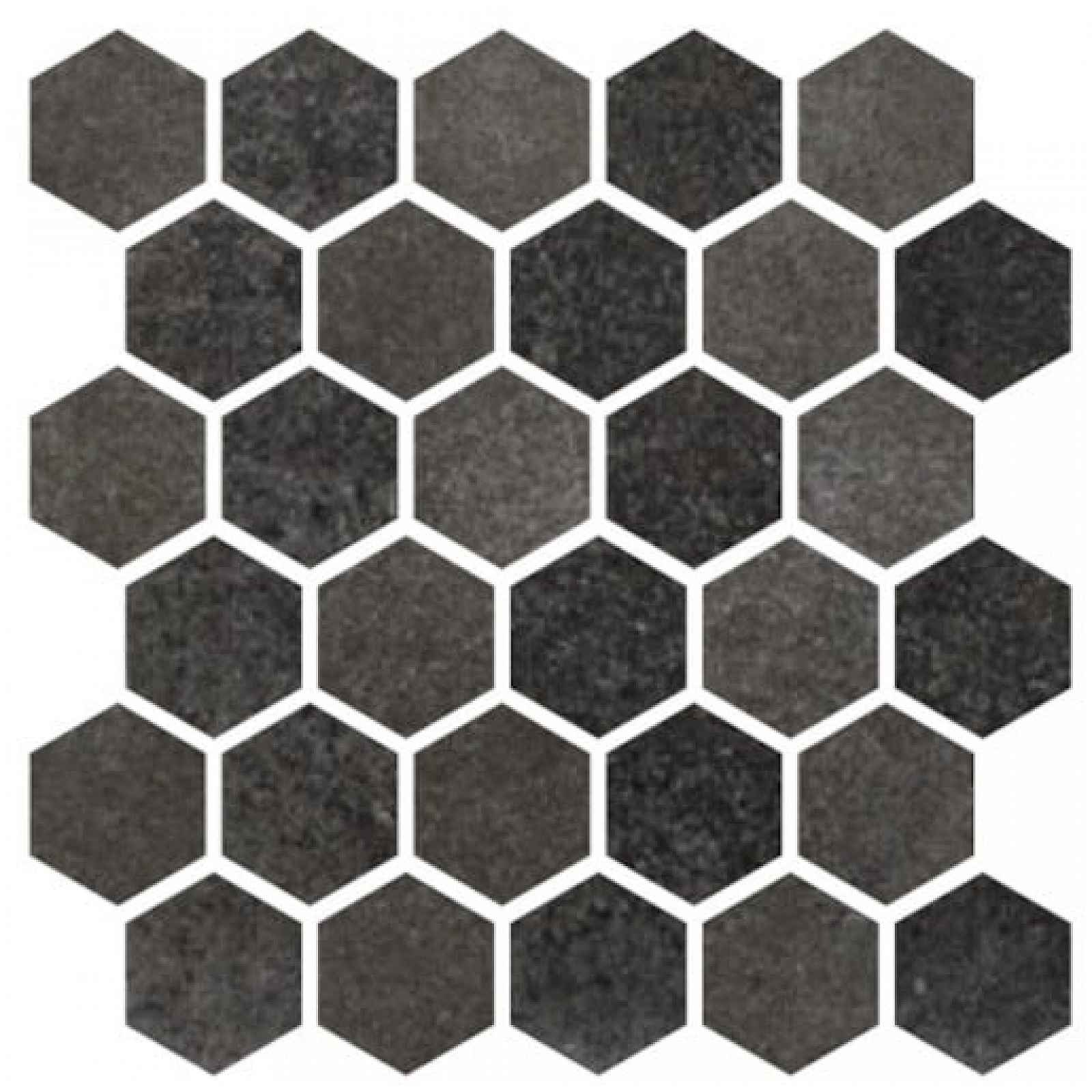 Mozaika Cir Materia Prima black storm hexagon 27x27 cm lesk 1069909