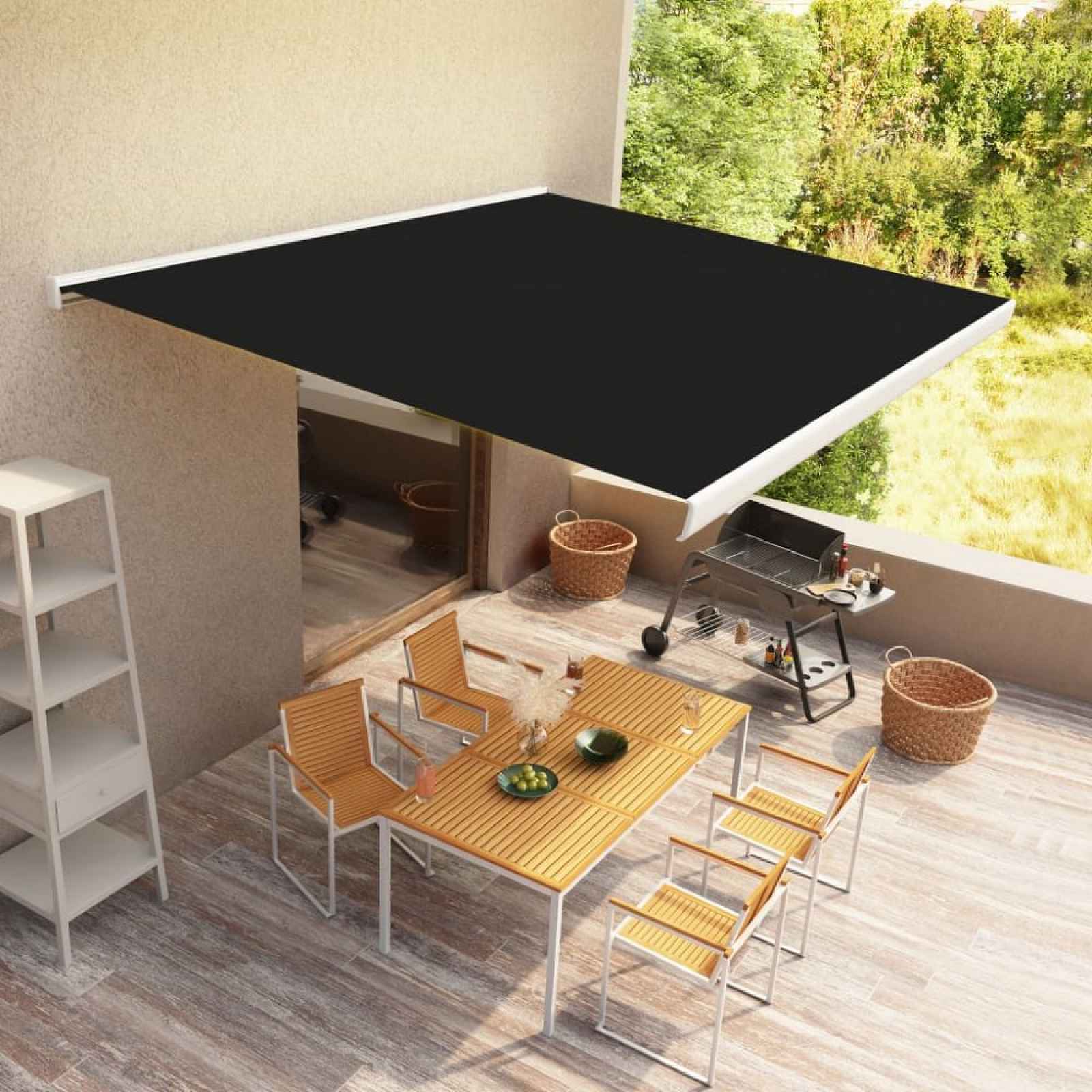 Kazetová markýza s ručním ovládáním 350x250 cm Dekorhome Bílá / antracit