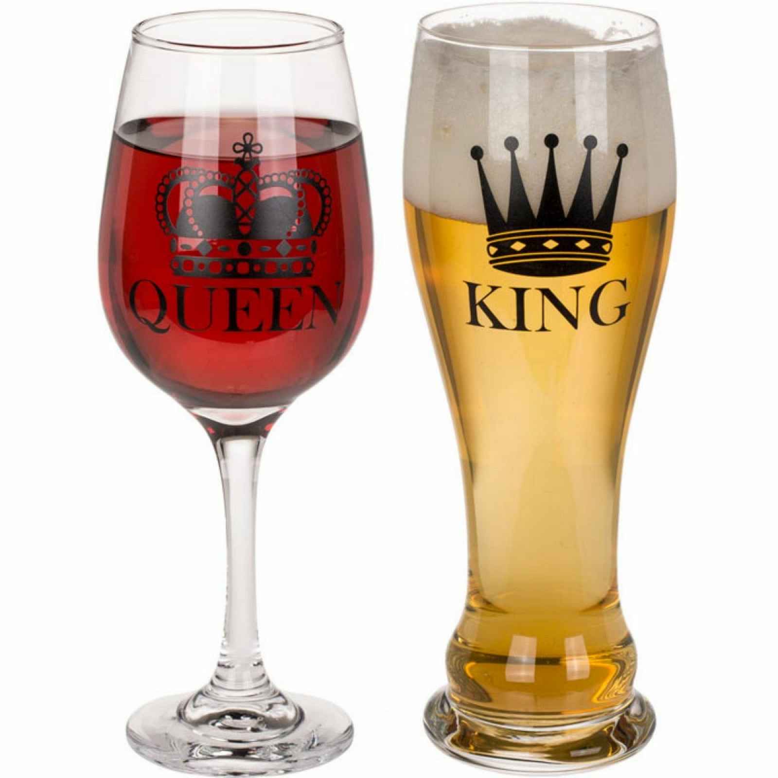 Sklenice pro pár King a Queen, 600 ml a 430 ml