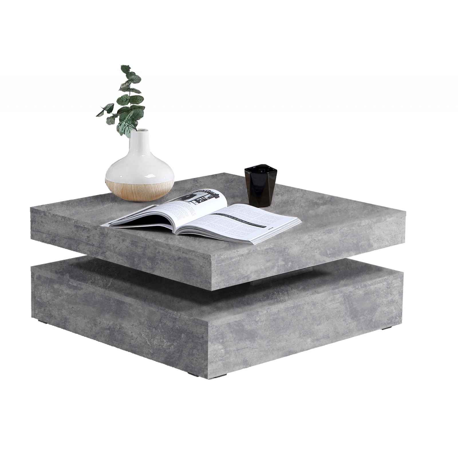 Konferenční stolek COFFEE TABLE, světle šedý beton