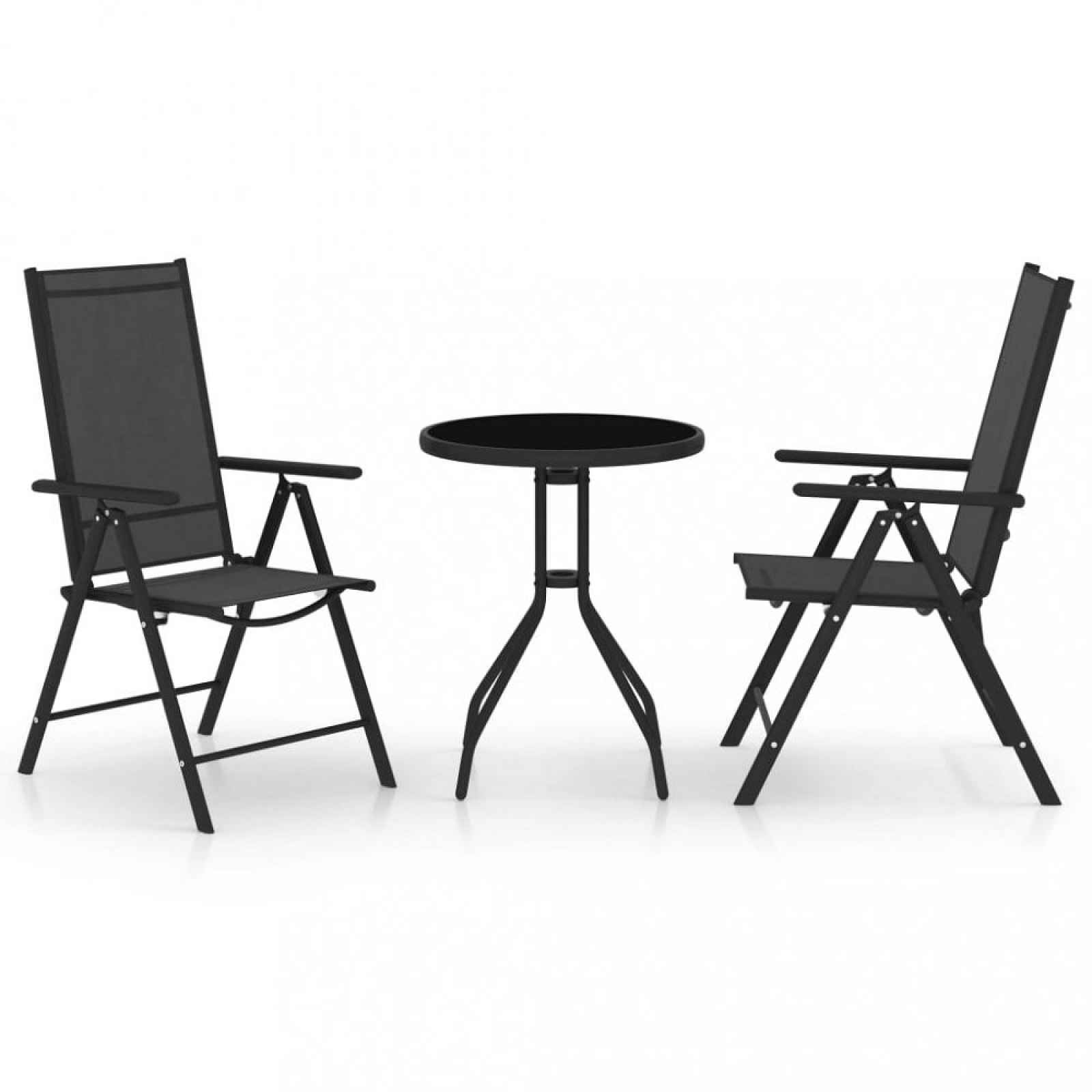 Zahradní bistro set 3 ks Dekorhome Černá