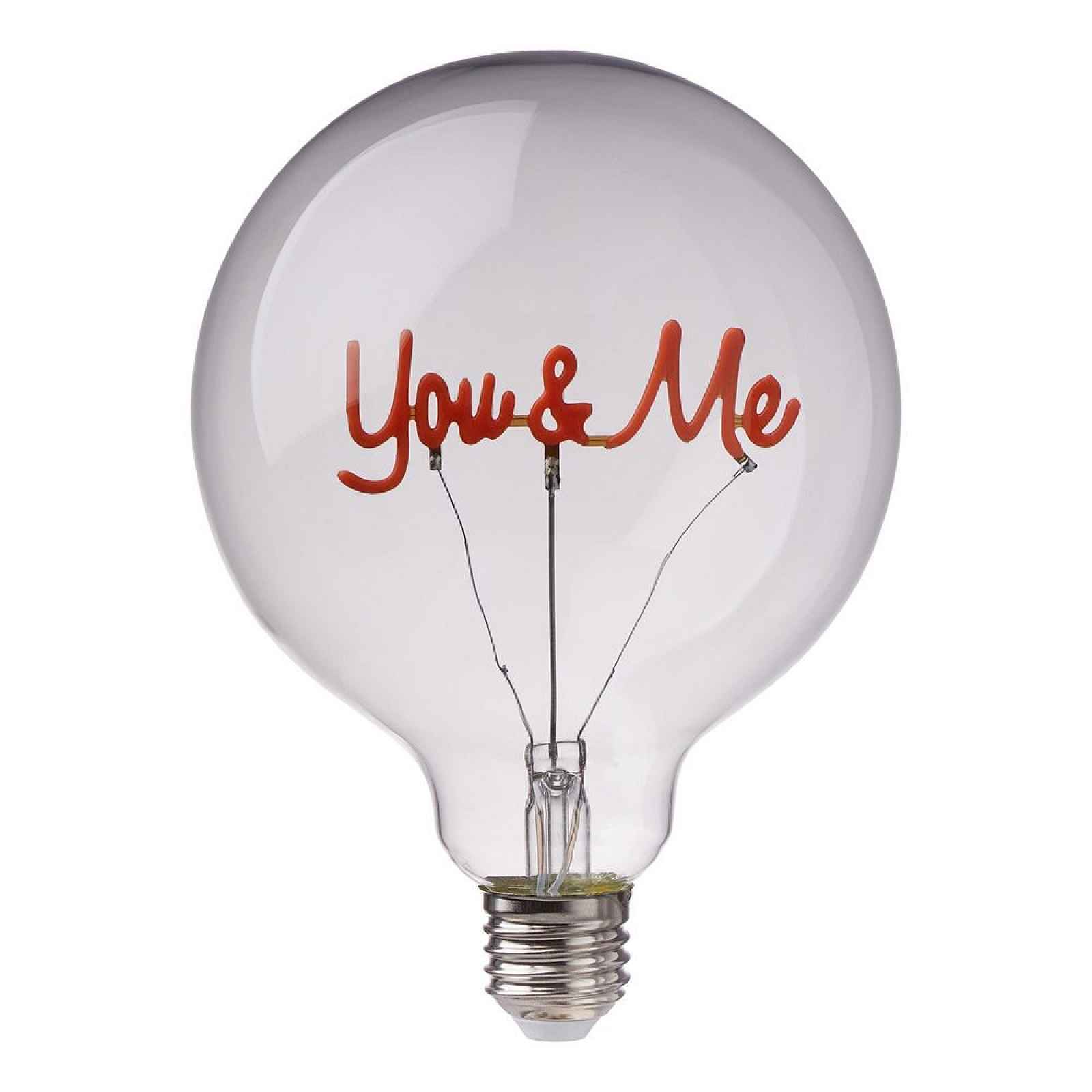 Butlers BRIGHT LIGHT LED Žárovka "You & Me" - růžová