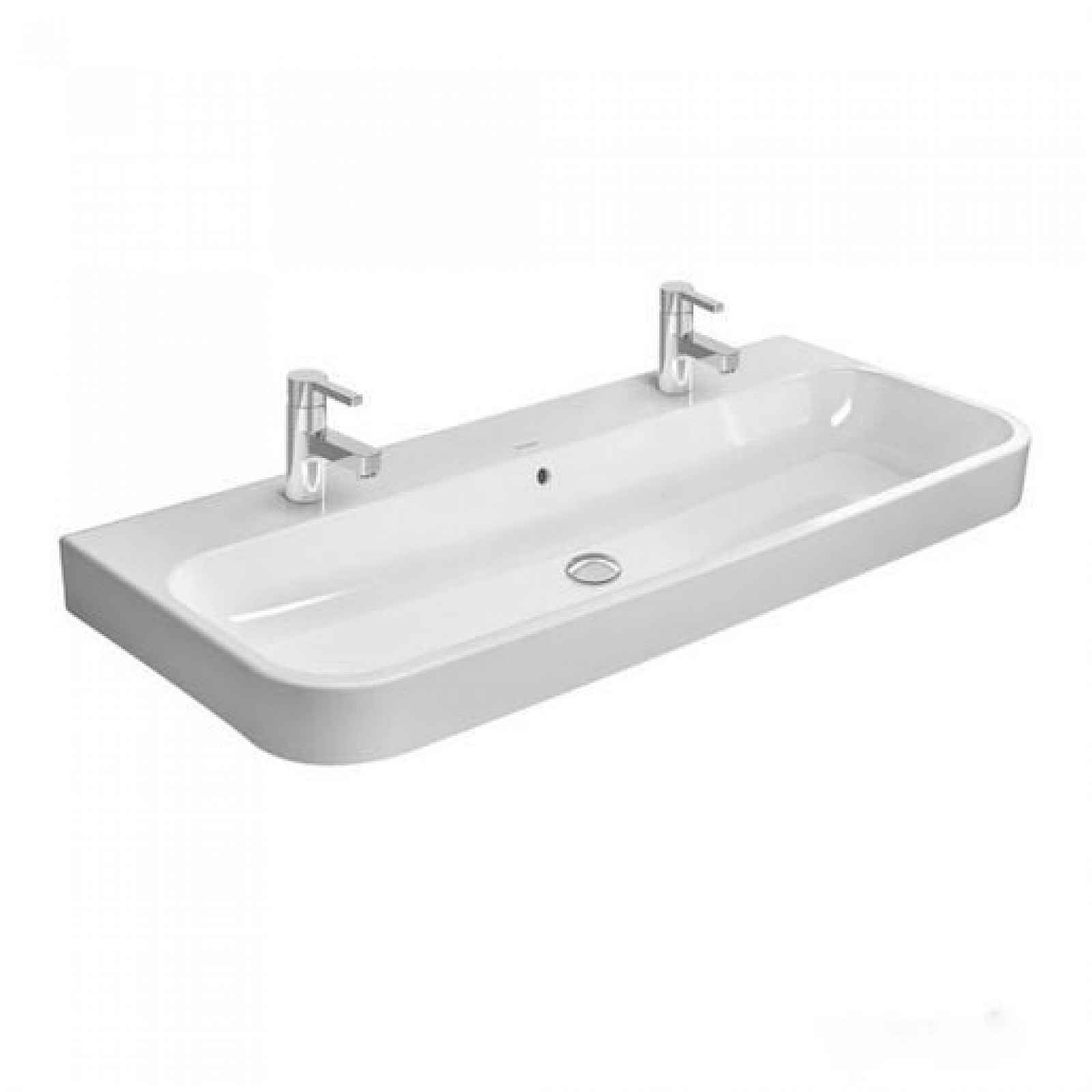 Umyvadlo Duravit Happy D.2 120x50,5 cm se dvěma otvory pro baterii 2318120024