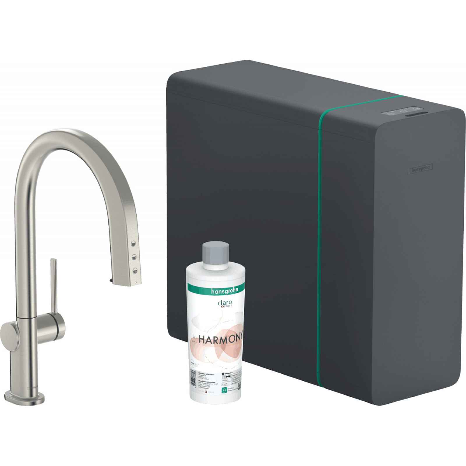 Dřezová baterie Hansgrohe Aqittura bez výpusti nerez 76836800