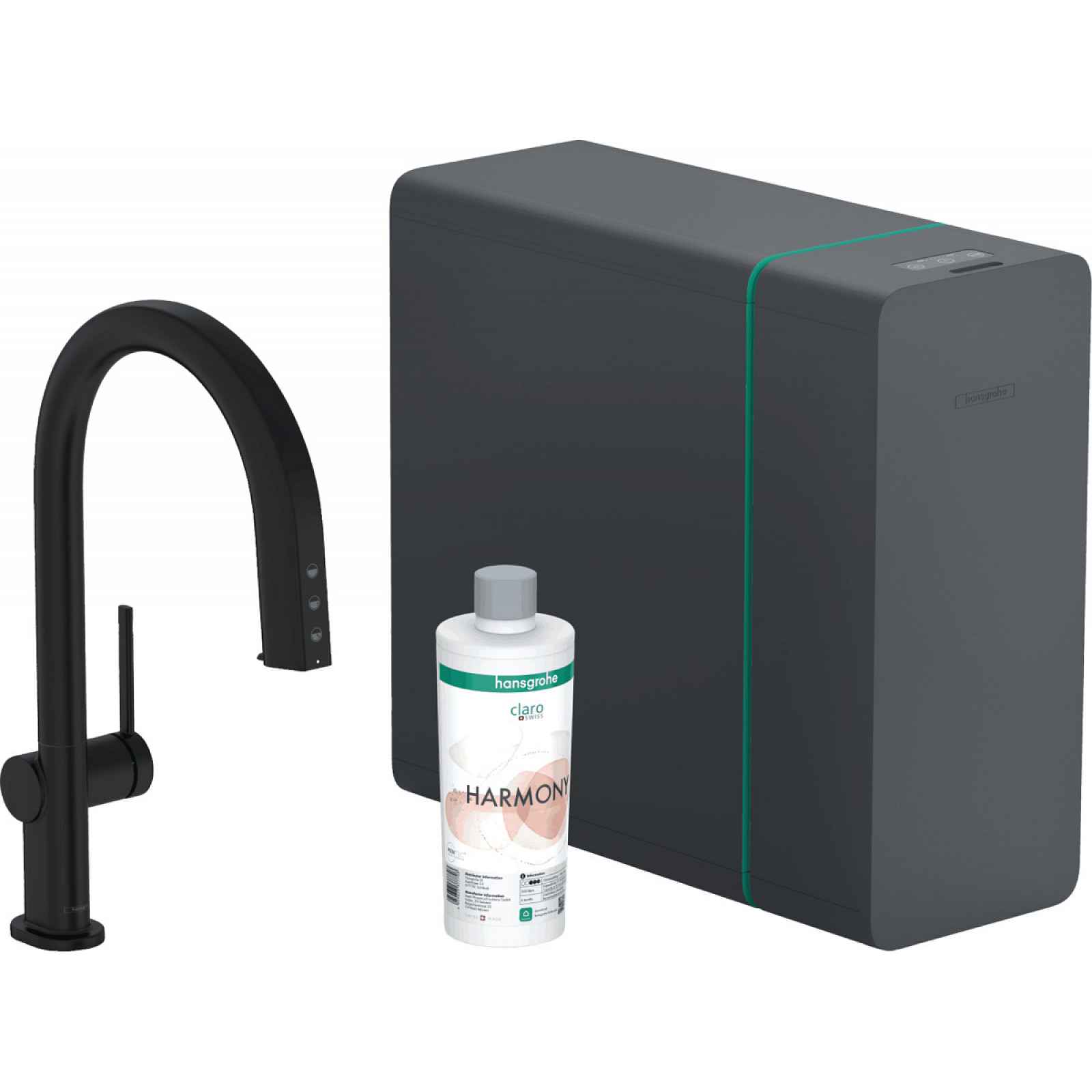 Dřezová baterie Hansgrohe Aqittura bez výpusti matná černá 76836670