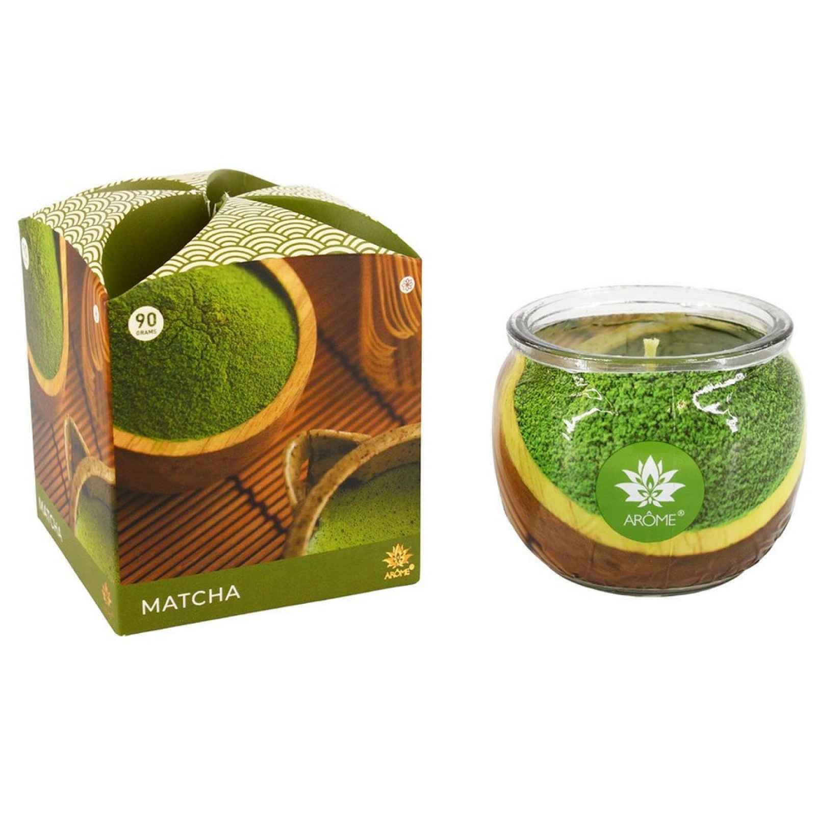 Arome Vonná svíčka ve skle Matcha, 90 g