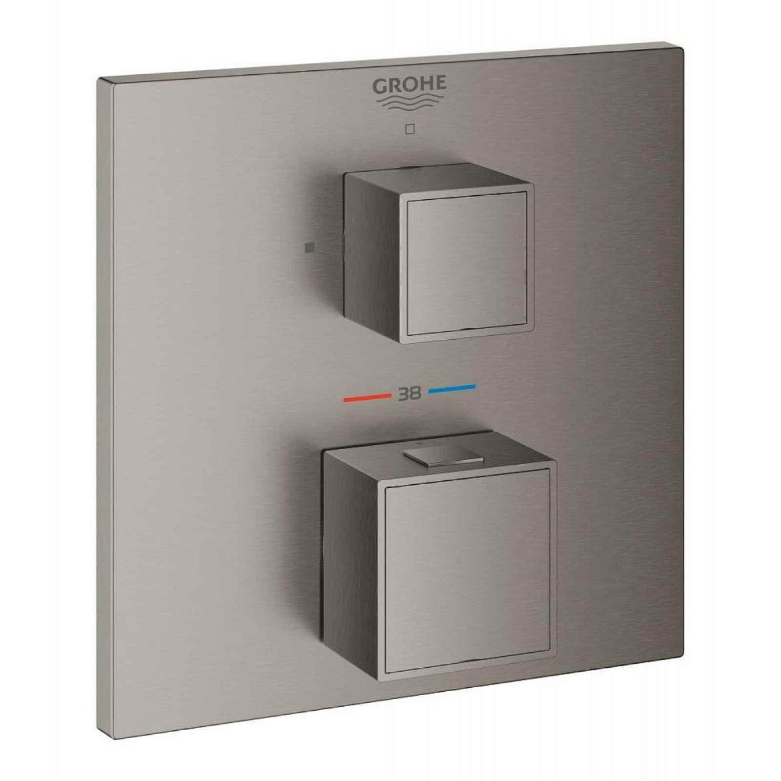 Sprchová baterie Grohe GROHTHERM CUBE bez podomítkového tělesa kartáčovaný Hard Graphite 24153AL0