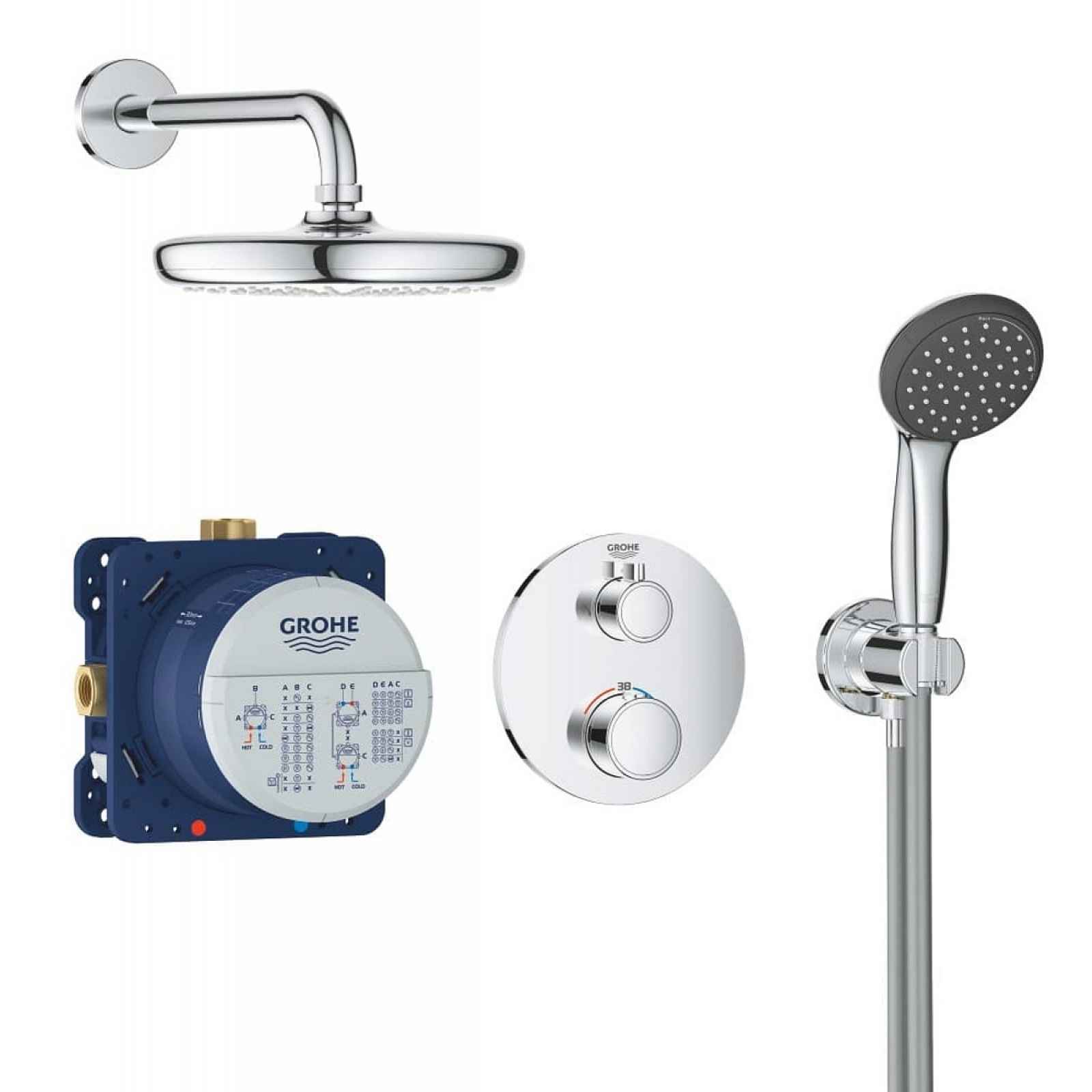 Sprchový systém Grohe Precision Trend New pod omítku včetně podomítkového tělesa chrom 34733002