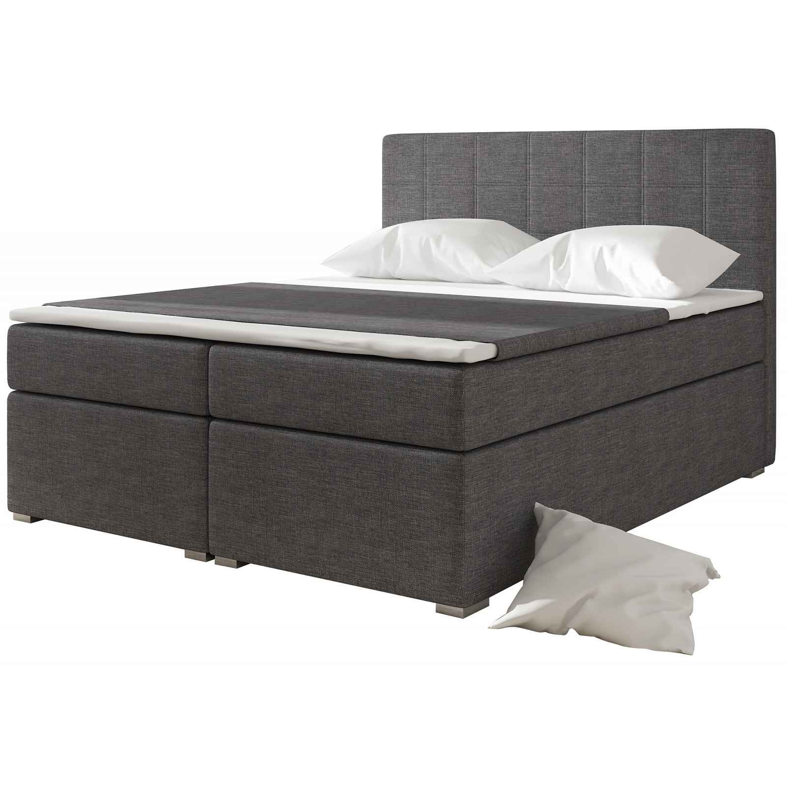 Boxspring HIRSUTA 01 160x200,  tmavě šedá látka