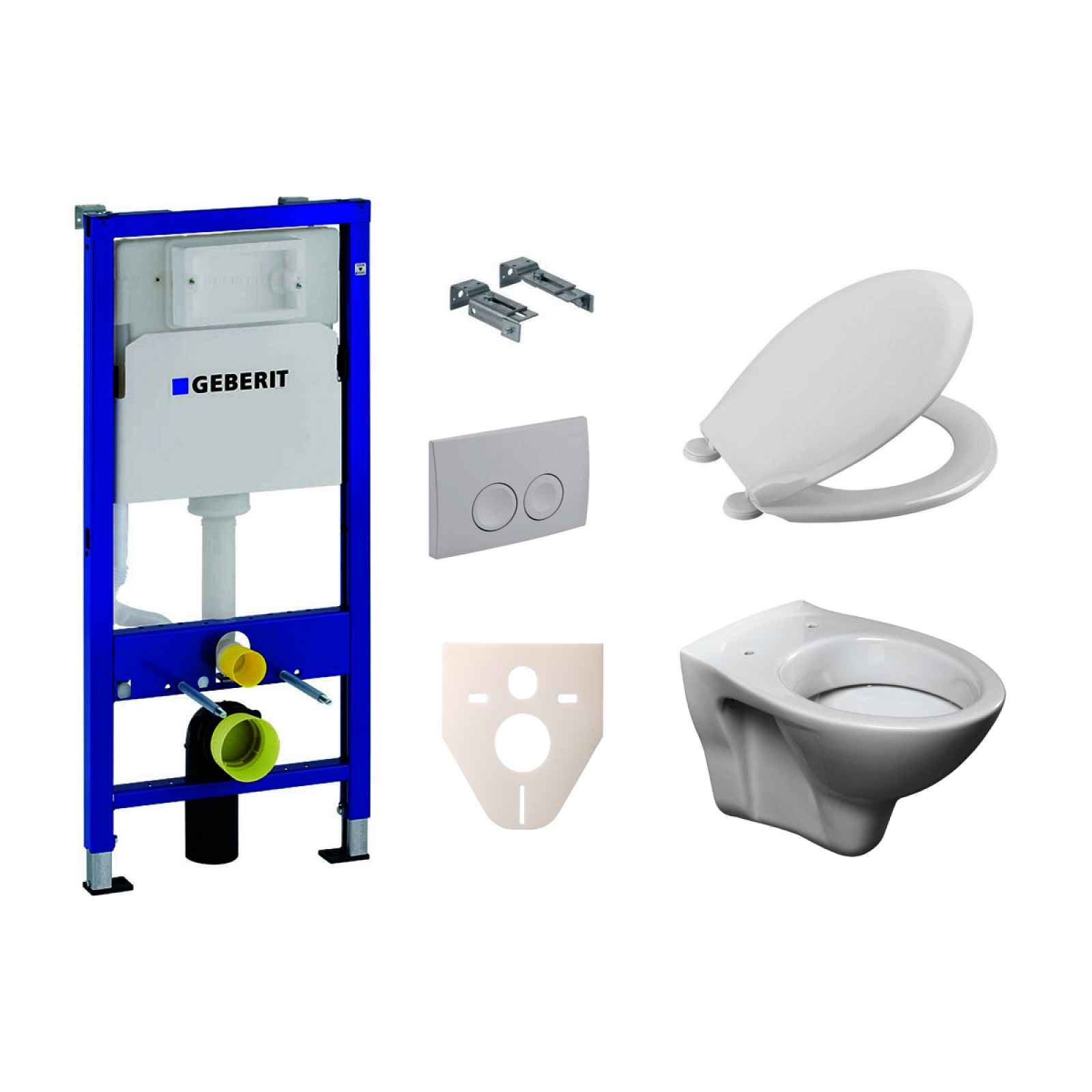 Závěsný set WC S-line + modul Geberit Duofix s tlačítkem Delta 20 bílé 458.103.00.1 NR1