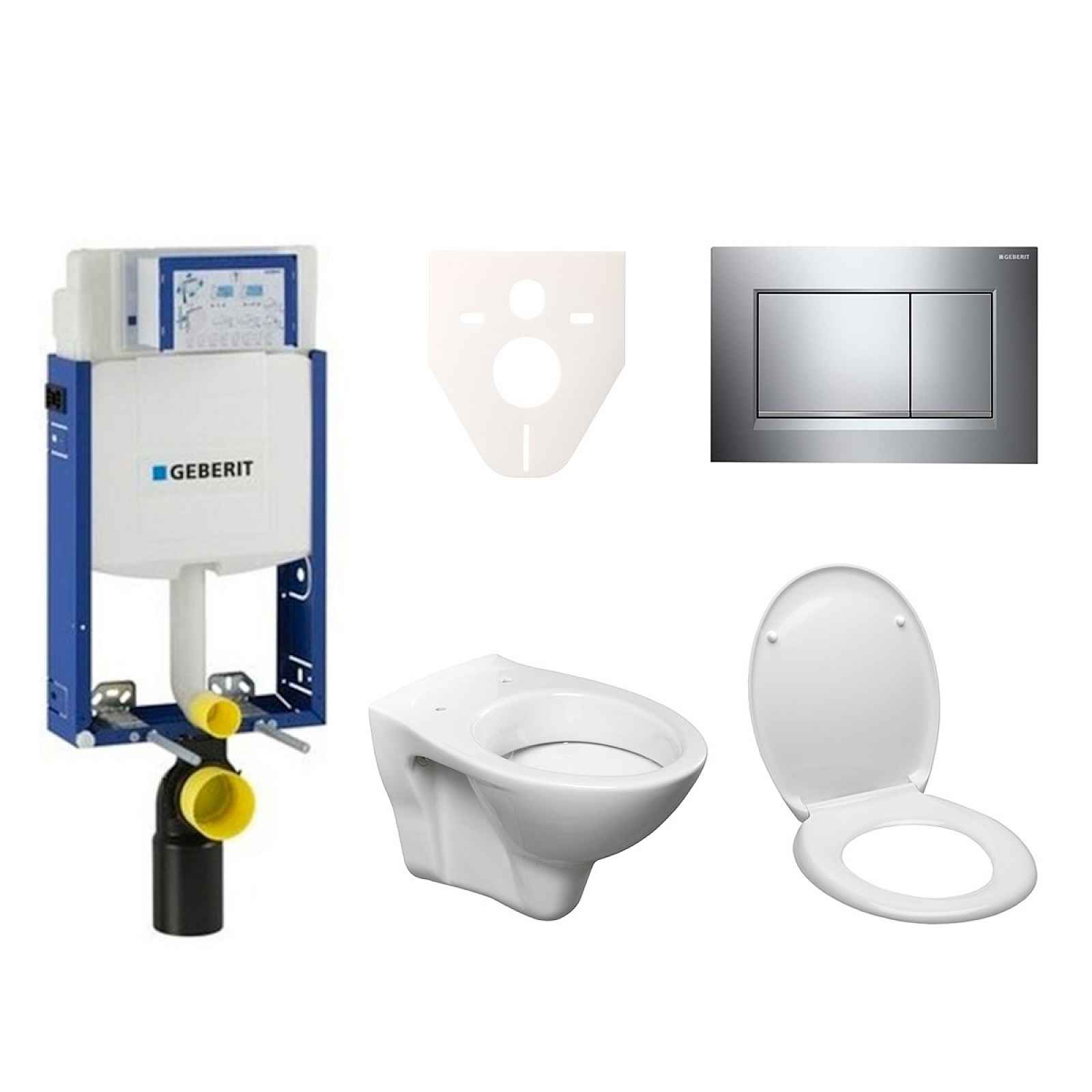 Závěsný set WC S-line + modul Geberit Kombifix s tlačítkem Sigma 30 (chrom lesk/mat) 110.302.00.5 ND6