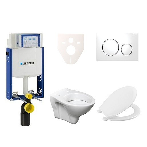 Závěsný set WC S-line + modul Geberit Kombifix s tlačítkem Sigma 20 (bílá/chrom lesk) 110.302.00.5 NR4