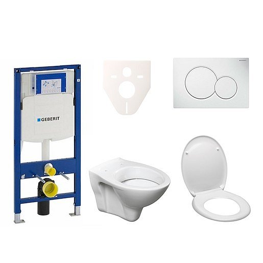 Závěsný set WC S-line + modul Geberit Duofix s tlačítkem Sigma 01 (bílé) 111.300.00.5 ND1