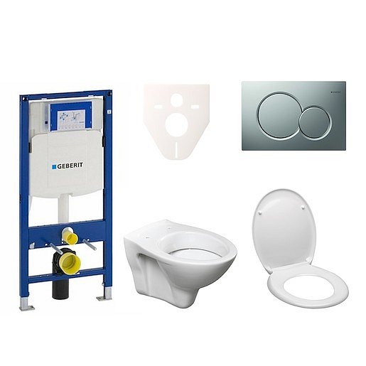 Závěsný set WC S-line + modul Geberit Duofix s tlačítkem Sigma 01 chrom mat 111.300.00.5 ND3