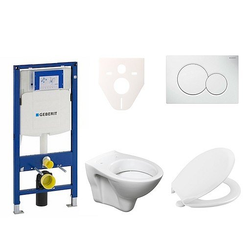 Závěsný set WC S-line + modul Geberit Duofix s tlačítkem Sigma 01 (bílé) 111.300.00.5 NR1