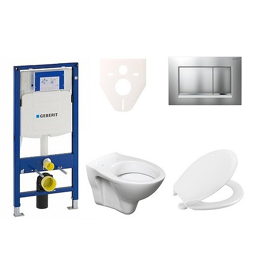 Závěsný set WC S-line + modul Geberit Duofix s tlačítkem Sigma 30 (chrom mat/lesk) 111.300.00.5 NR7