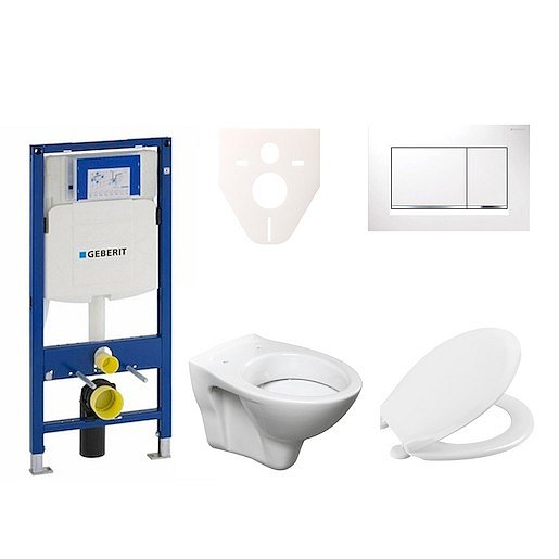 Závěsný set WC S-line + modul Geberit Duofix s tlačítkem Sigma 30 (bílá/chrom lesk) 111.300.00.5 NR5