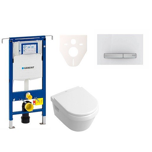 Závěsný set WC Villeroy & Boch Omnia Architectura + modul Geberit Duofix Speciál s tlačítkem Sigma 50 (alpská bílá) 111.355.00.5 NB8