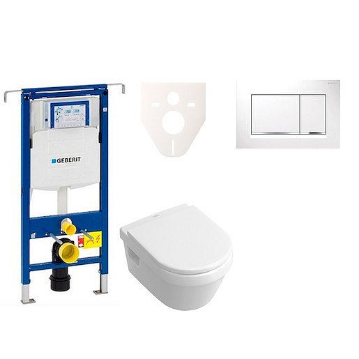 Závěsný set WC Villeroy & Boch Omnia Architectura + modul Geberit Duofix Speciál s tlačítkem Sigma 30 (bílá/chrom lesk) 111.355.00.5 NB5