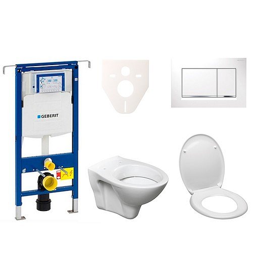 Závěsný set WC S-line + modul Geberit Duofix Speciál s tlačítkem Sigma 30 (bílá/chrom lesk) 111.355.00.5 ND5