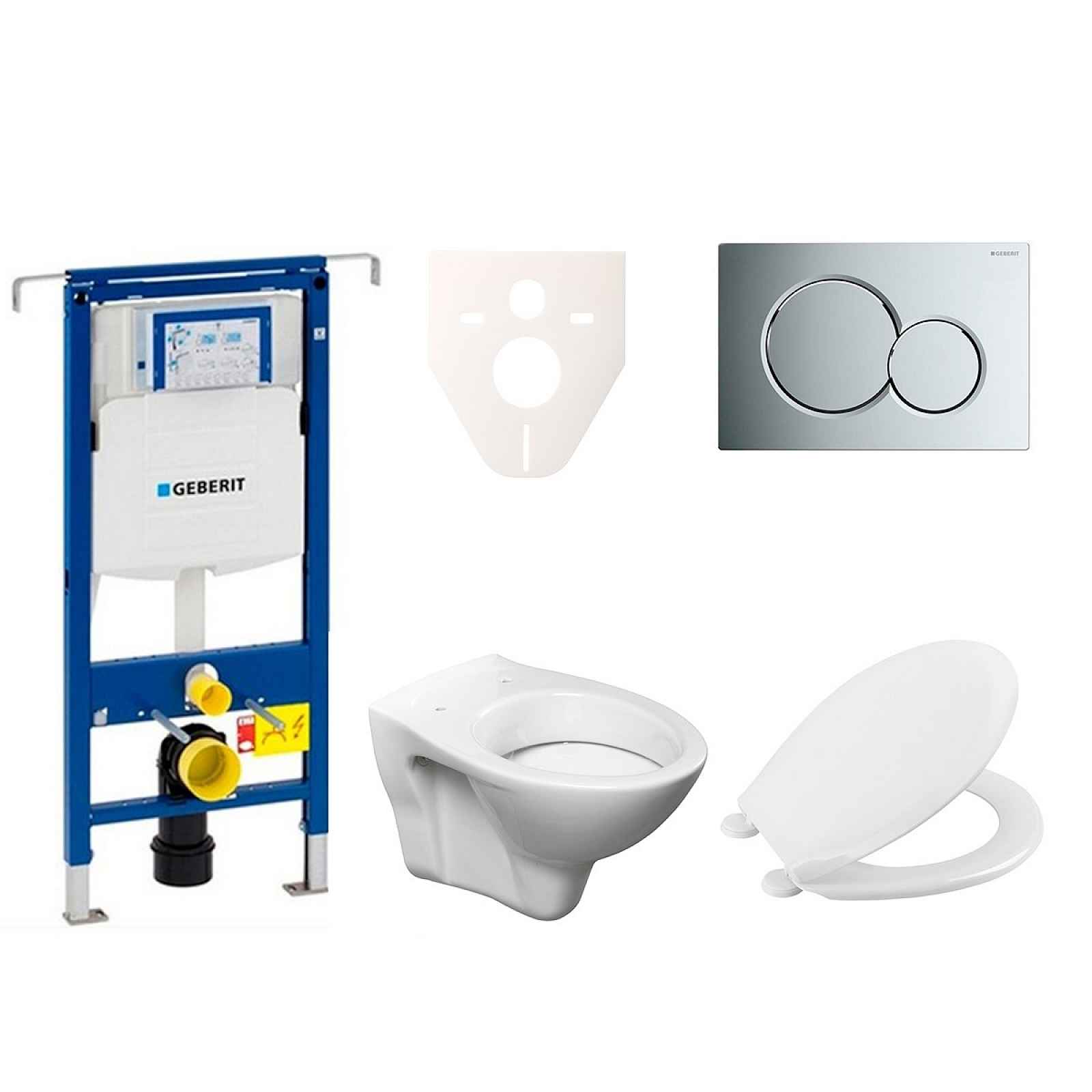 Závěsný set WC S-line + modul Geberit Duofix Speciál s tlačítkem Sigma 01 chrom 111.355.00.5 NR2