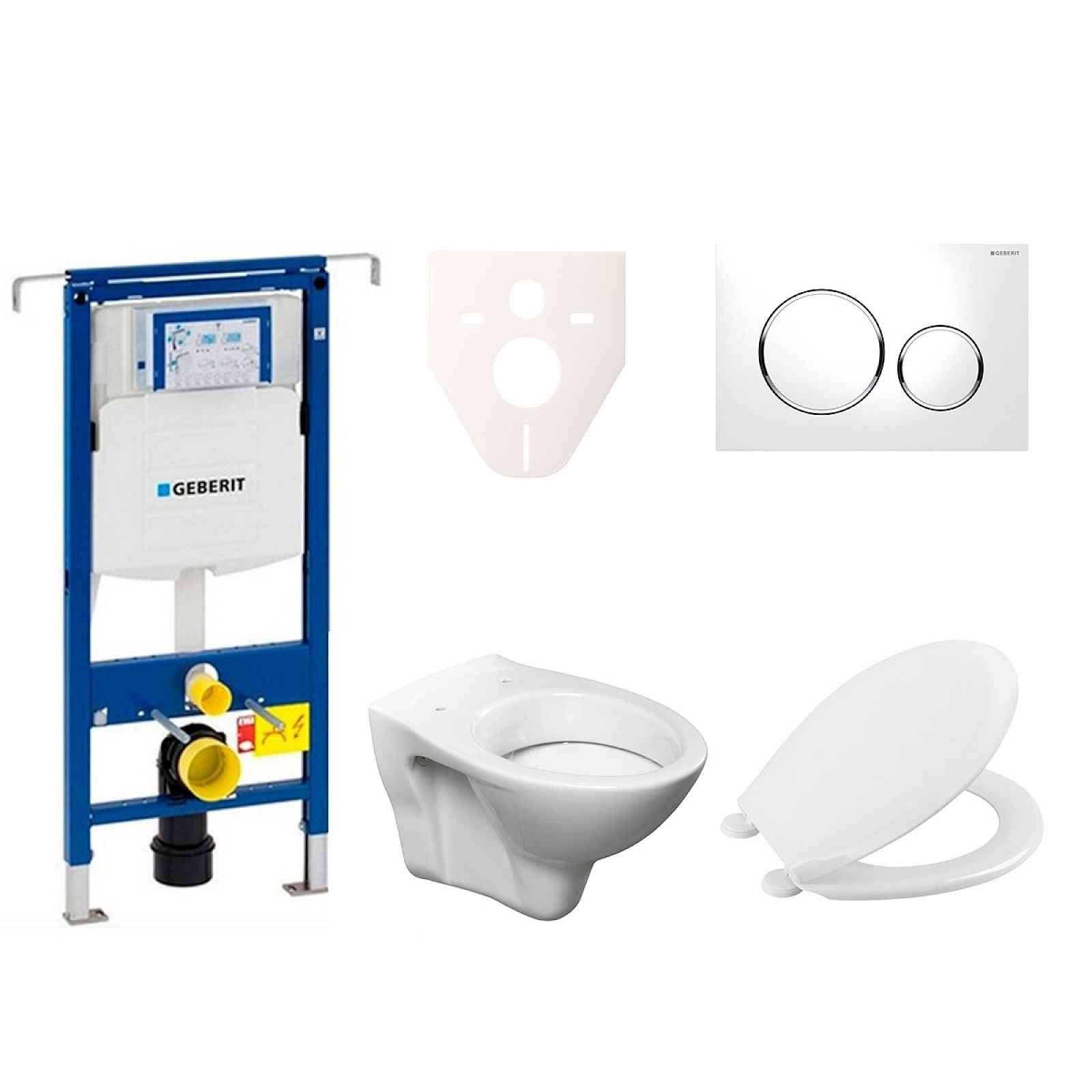 Závěsný set WC S-line + modul Geberit Duofix Speciál s tlačítkem Sigma 20 (bílá/chrom lesk) 111.355.00.5 NR4