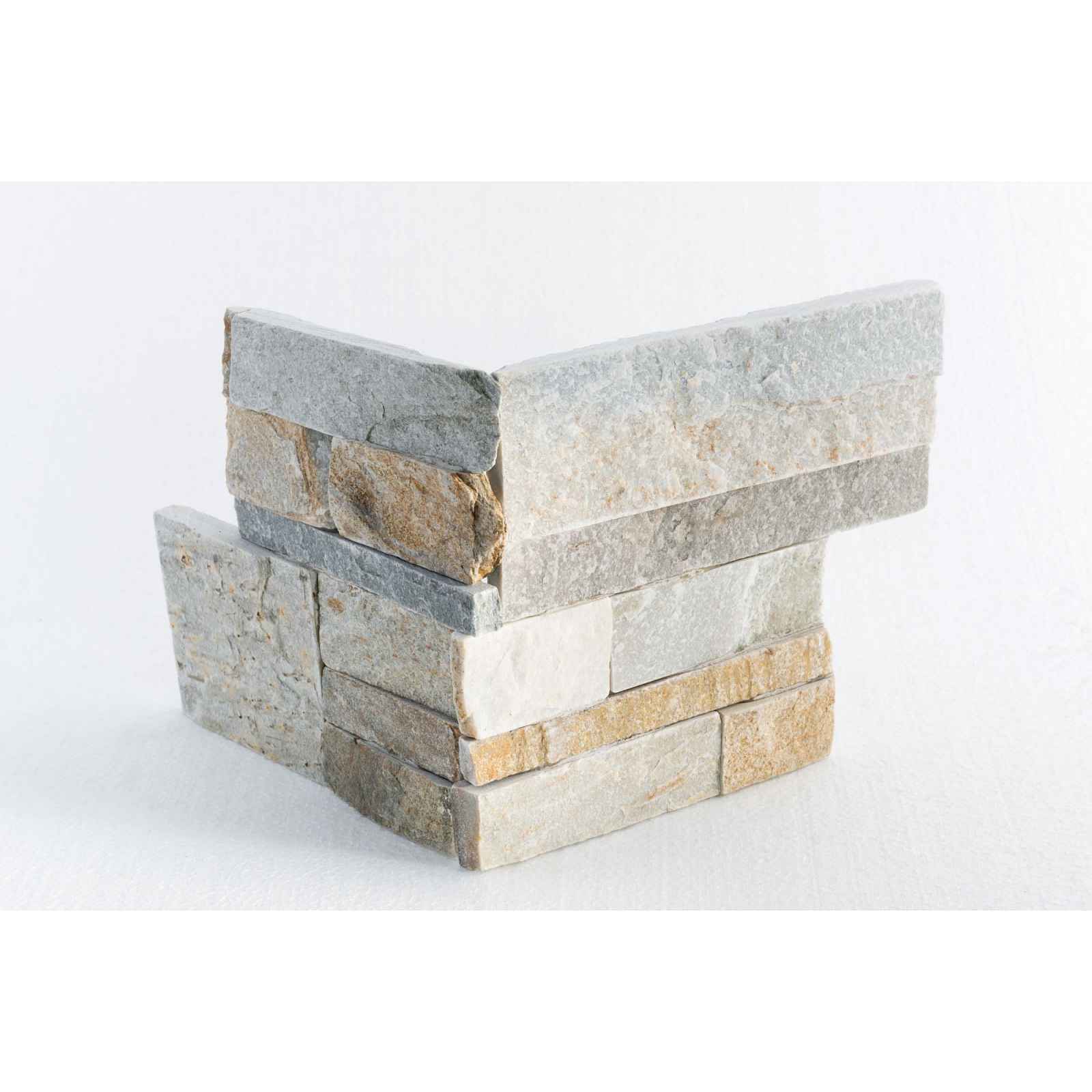 Lepený rohový kamený díl DEKSTONE Q 010  rohy - "Z"  lepený – 18x(20+15)x0,5-3cm