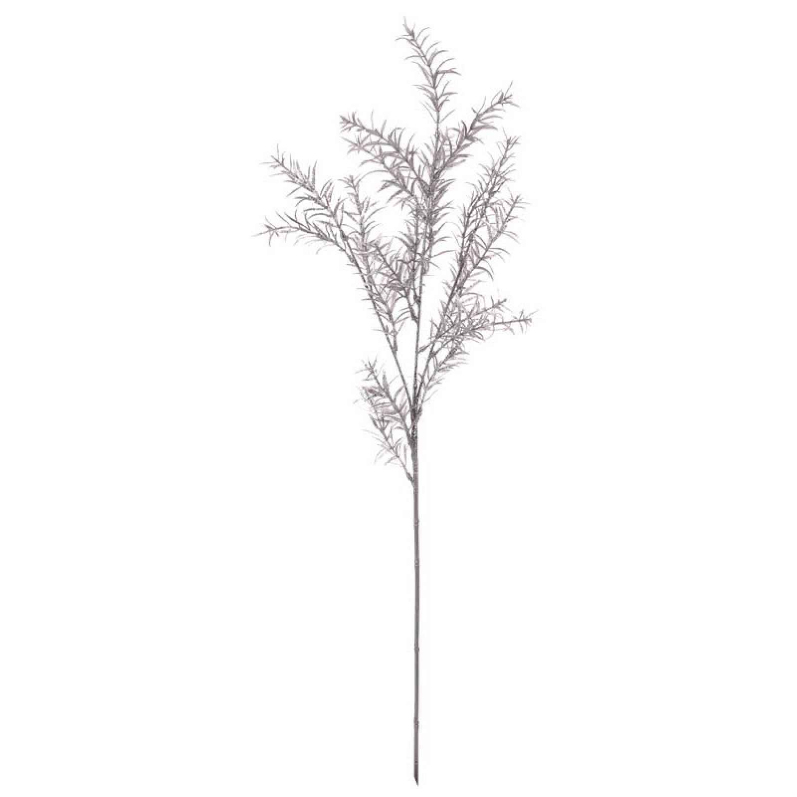 Umělá květina Asparagus s glitry, stříbrná, 78 cm