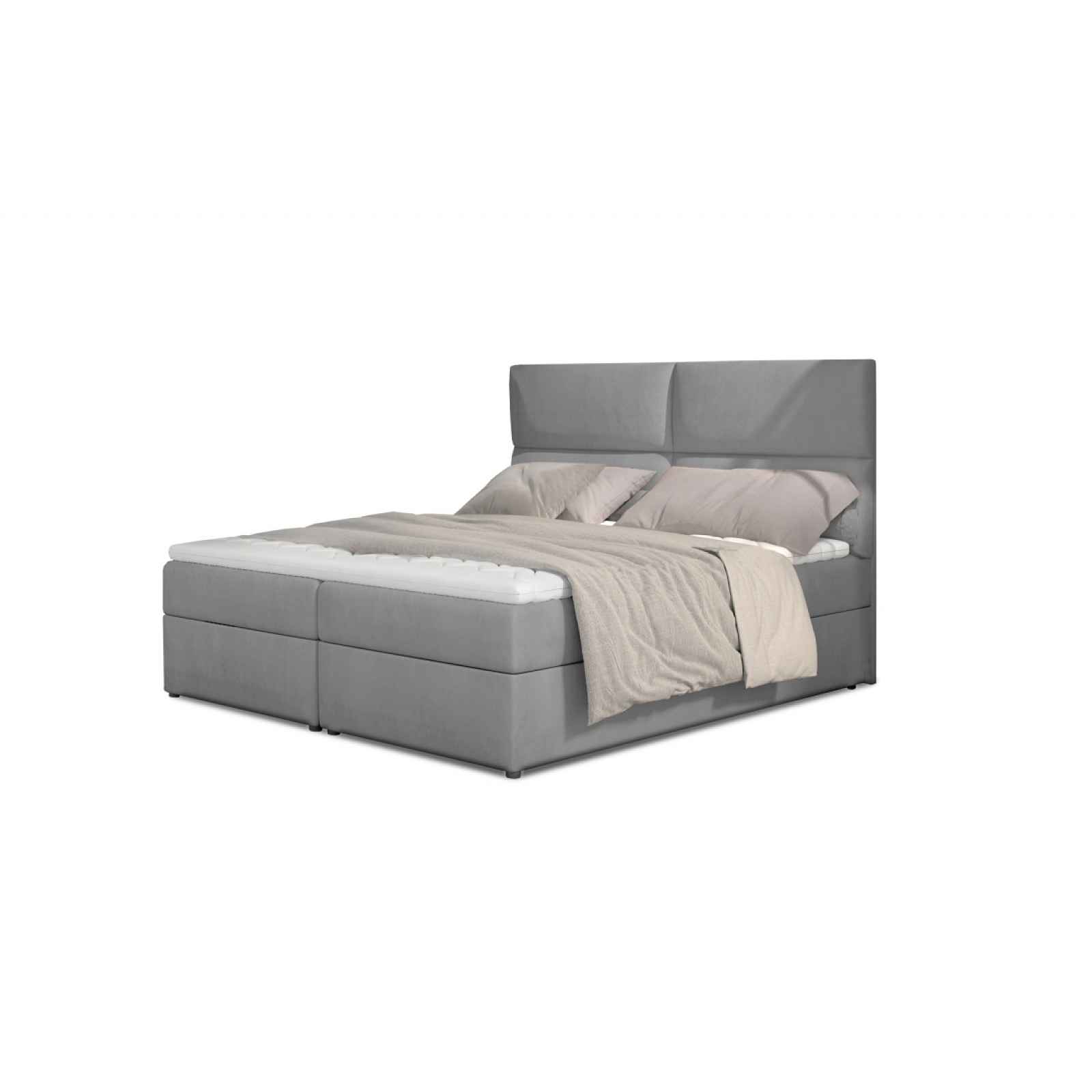 Boxspring PILANSI 05 180x200, světle šedá látka