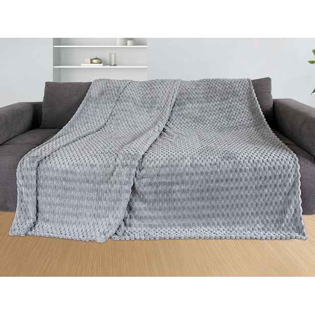 Deka Cashmere touch Big Dots 150x200 cm, stříbrná