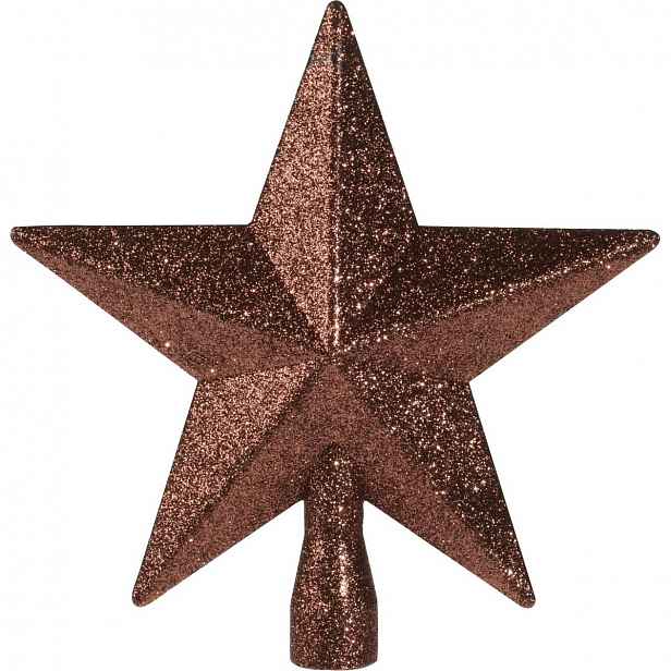 Vánoční špička na stromeček Glitter star červená, 19 x 19 x 5 cm