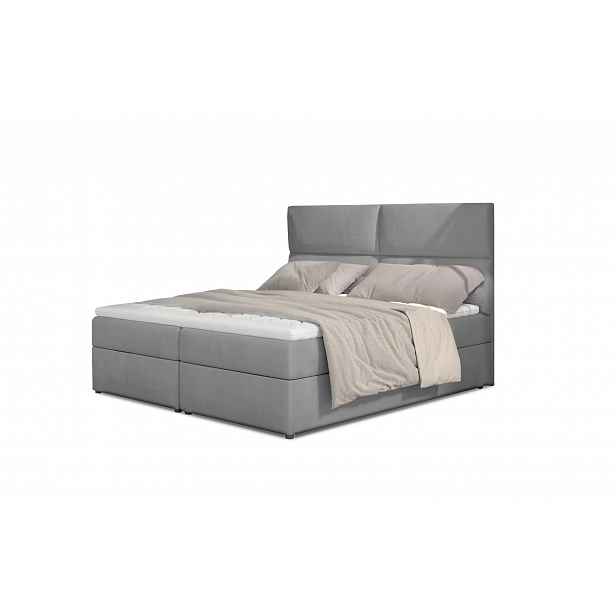 Boxspring PILANSI 05 140x200, světle šedá látka