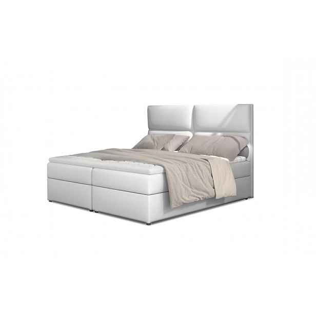 Boxspring PILANSI 07 180x200, bílá ekokůže