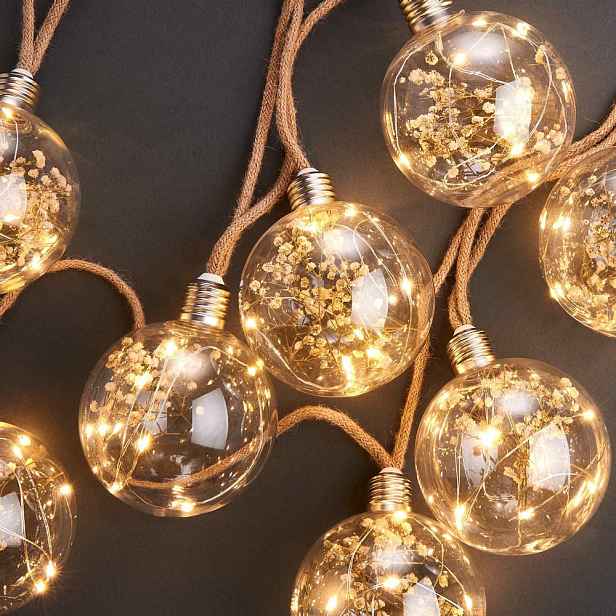 Butlers BULB LIGHTS Světelný řetěz se sušenými květinami 8 světel