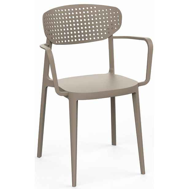 Jídelní židle AIRE ARMCHAIR Rojaplast Šedohnědá taupe