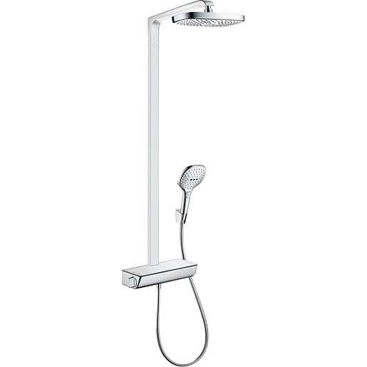 Sprchový systém Hansgrohe Raindance Select E na stěnu s termostatickou baterií bílá/chrom 27282400