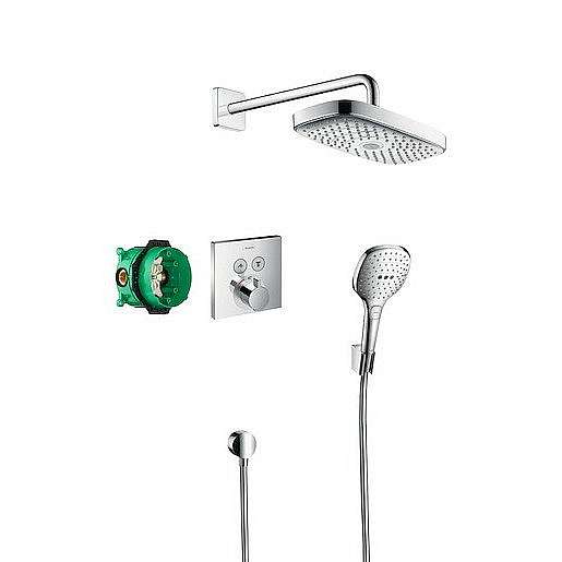 Sprchový systém Hansgrohe Raindance Select E pod omítku s termostatickou baterií chrom 27296000