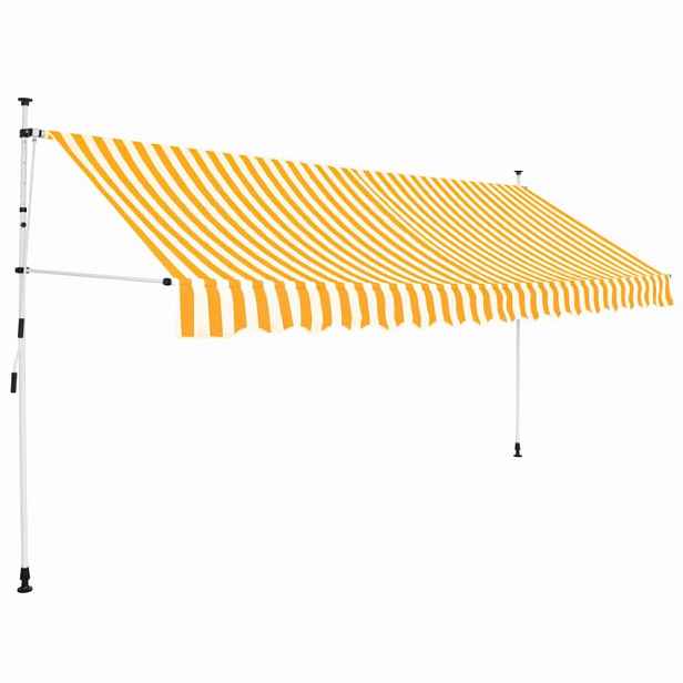 Ručně zatahovací markýza 350 cm Dekorhome Bílá / žlutá