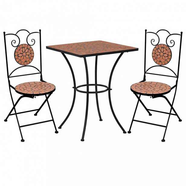 Mozaikový bistro set 3 ks Dekorhome Cihlová