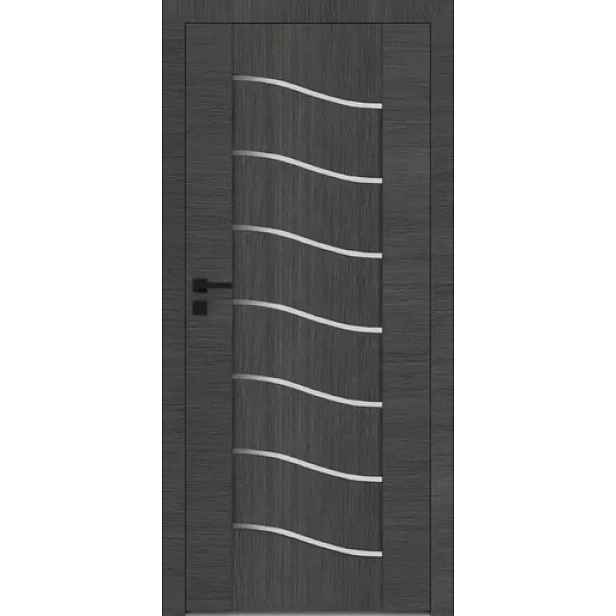 Interiérové rámové dveře Triesta 0 s horizontálním dekorativním prosklením ve tvaru vlnek. Dveře mají rám z MDF desky.