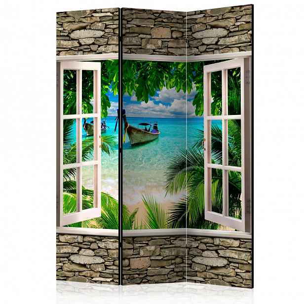 Paraván Tropical Beach Dekorhome 135x172 cm (3-dílný)